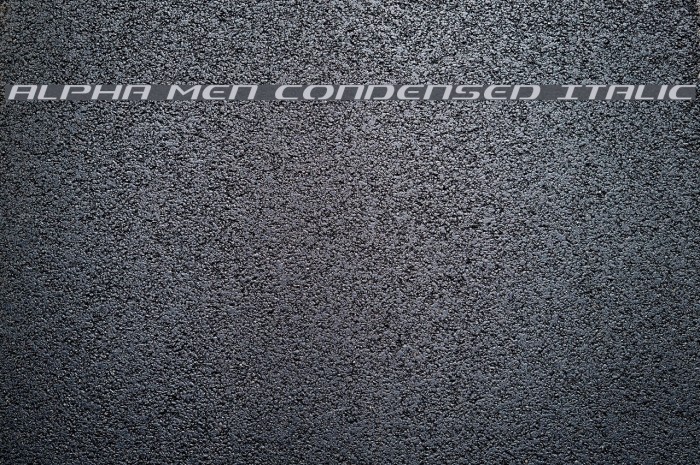 Alpha Men Condensed Italic Example 3