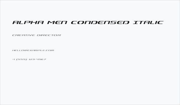 Alpha Men Condensed Italic Business Card