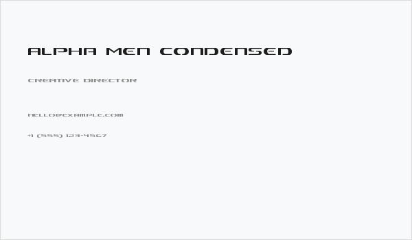 Alpha Men Condensed Business Card