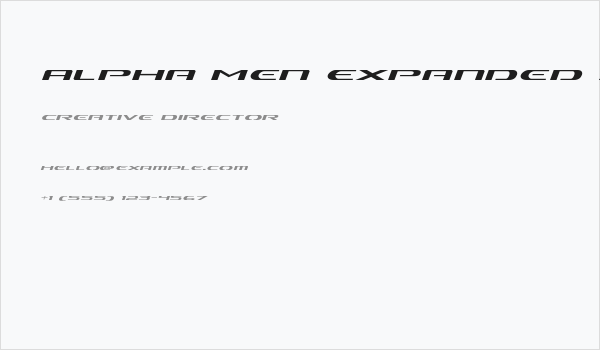 Alpha Men Expanded Italic Business Card