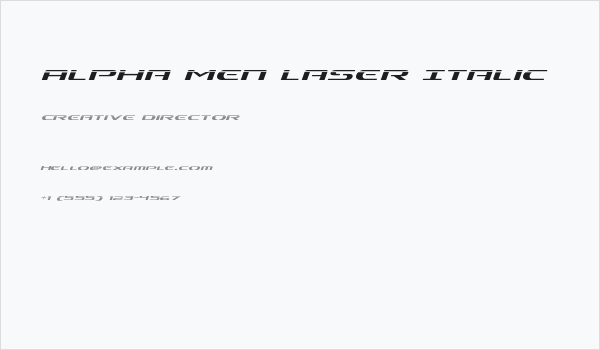 Alpha Men Laser Italic Business Card