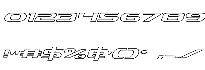 Alpha Men Outline Italic Font OTHER CHARS
