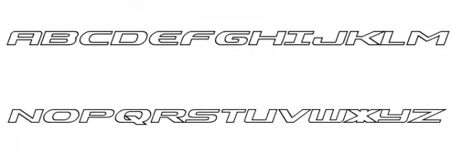 Alpha Men Outline Italic फ़ॉन्ट अपरकेस