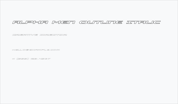 Alpha Men Outline Italic Business Card