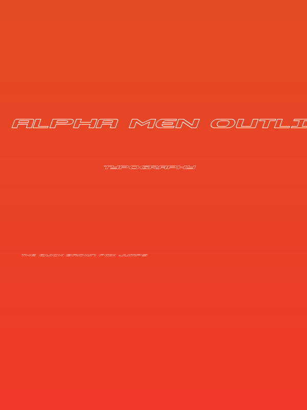 Alpha Men Outline Italic Poster