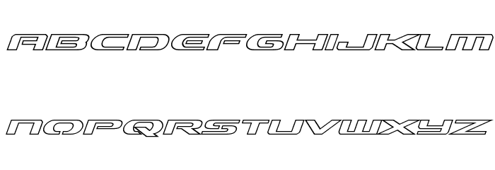 Alpha Men Outline Italic Font LOWERCASE