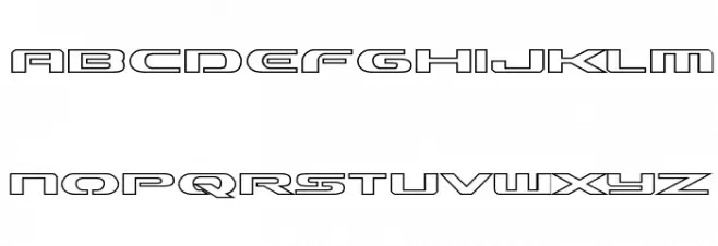 Alpha Men Outline Caratteri MINUSCOLO
