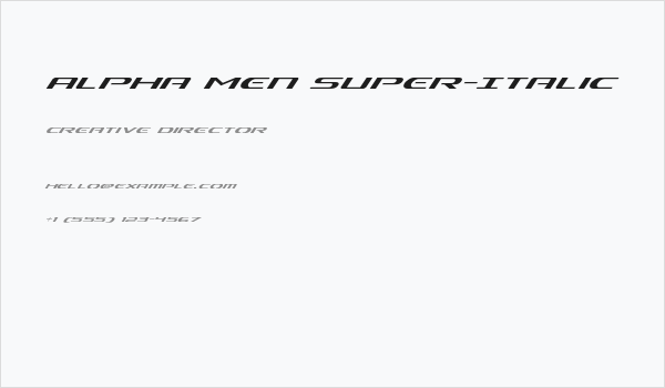 Alpha Men Super-Italic Business Card