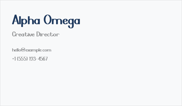 Alpha Omega Business Card