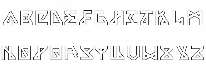Alpha Outline Schriftart Groß