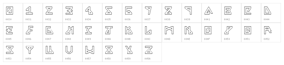 Alpha Outline Character Map