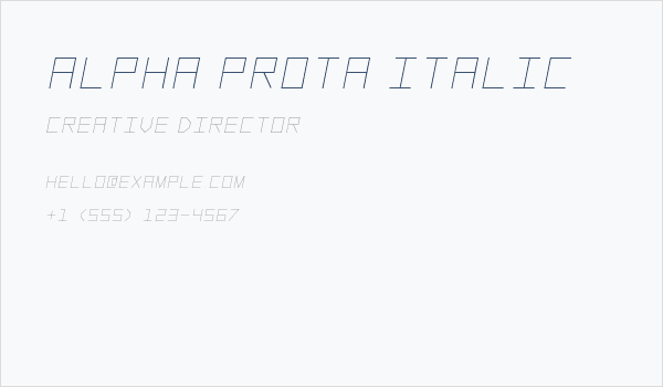 Alpha Prota Italic Business Card