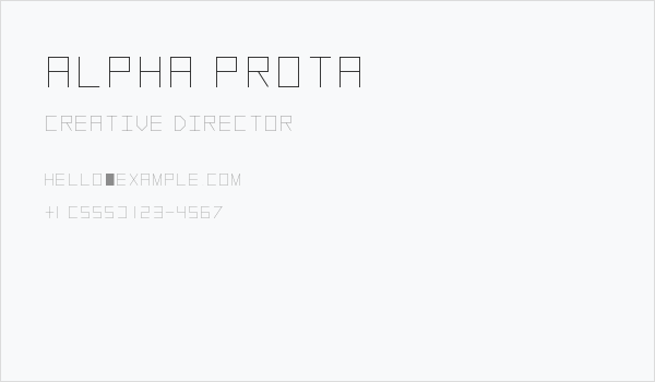 Alpha Prota Business Card