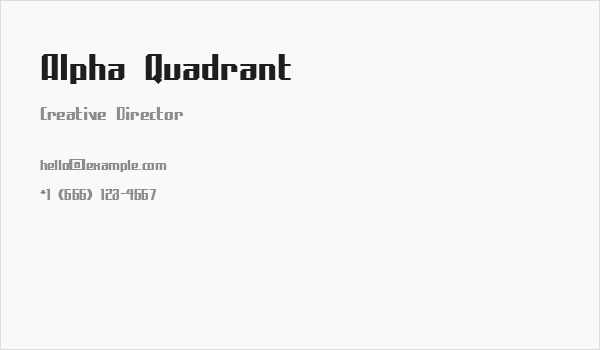 Alpha Quadrant Business Card