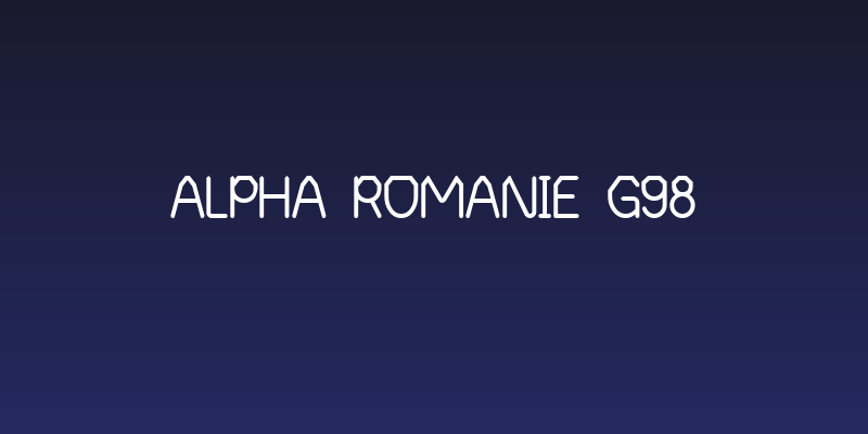 Alpha Romanie G98 Social Header