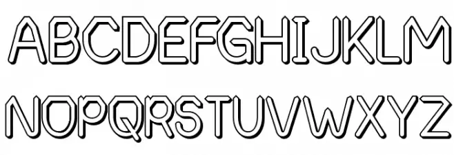 Alpha Romanie Outline G98 Caratteri MAIUSCOLE