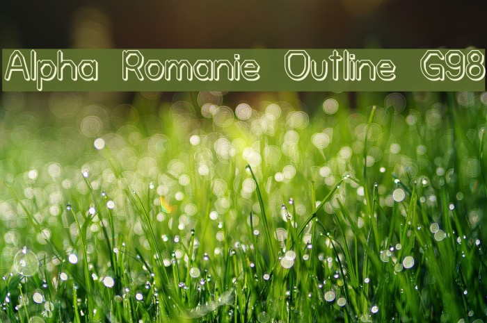 Alpha Romanie Outline G98 Font examples