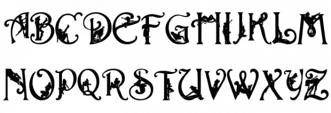 Alpha-Silouette   Schriftart Groß