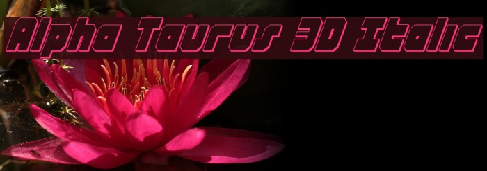 Alpha Taurus 3D Italic Font examples