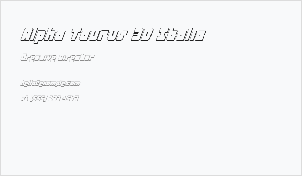 Alpha Taurus 3D Italic Business Card