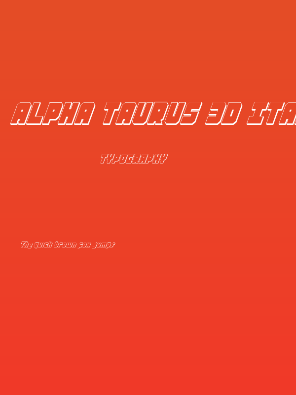 Alpha Taurus 3D Italic Poster