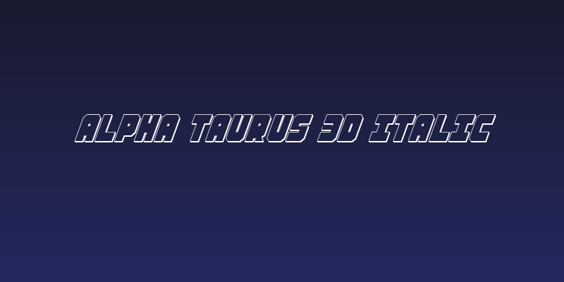 Alpha Taurus 3D Italic Social Header
