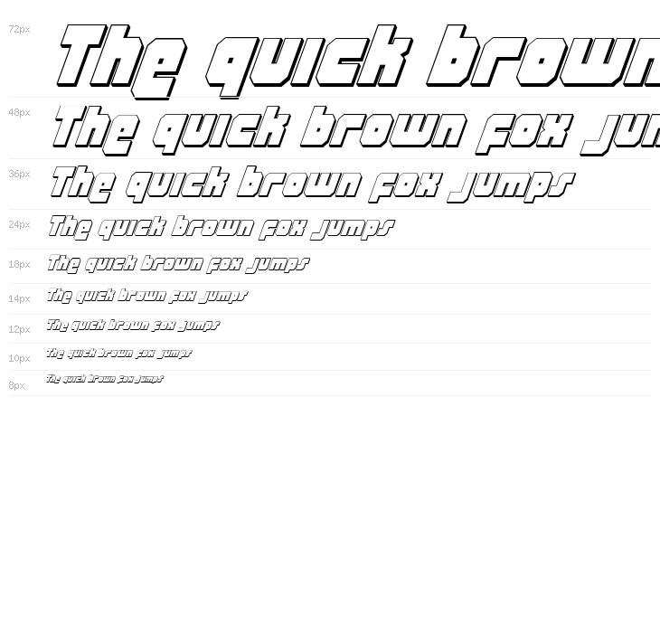 Alpha Taurus 3D Italic Waterfall