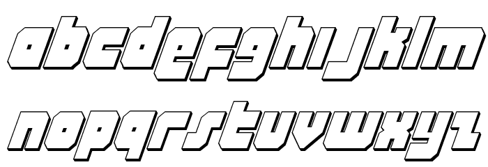 Alpha Taurus 3D Italic Font LOWERCASE