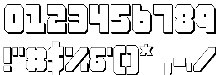 Alpha Taurus 3D Font OTHER CHARS