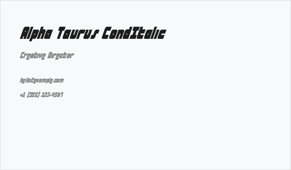 Alpha Taurus CondItalic Business Card