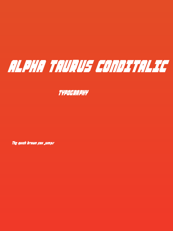 Alpha Taurus CondItalic Poster