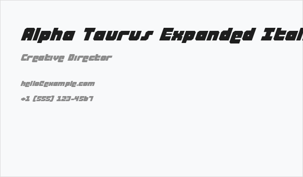 Alpha Taurus Expanded Italic Business Card
