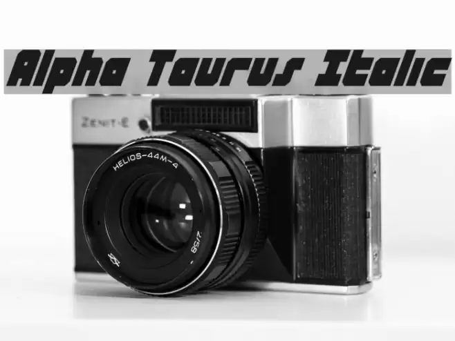 Alpha Taurus Italic Font examples