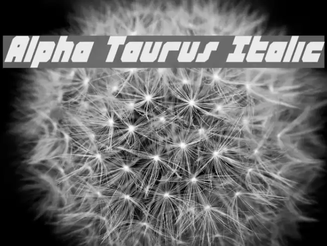 Alpha Taurus Italic Font examples