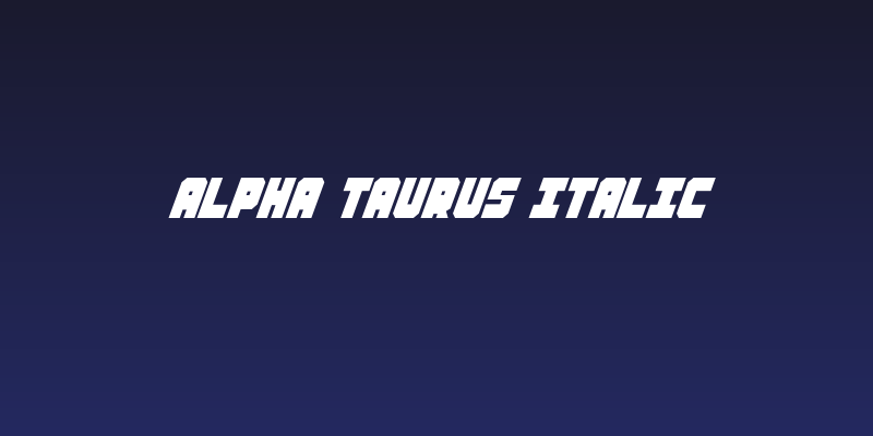 Alpha Taurus Italic Social Header