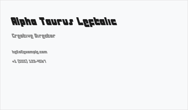 Alpha Taurus Leftalic Business Card
