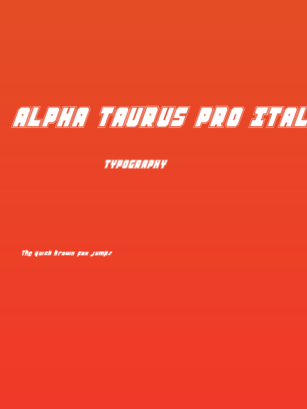 Alpha Taurus Pro Italic Poster