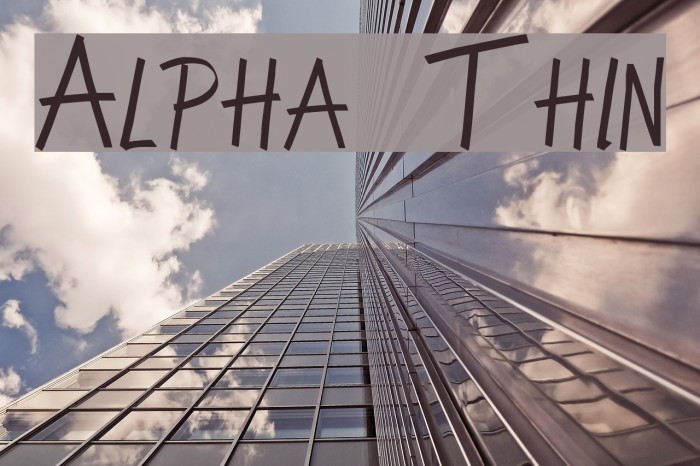 Alpha Thin Font examples