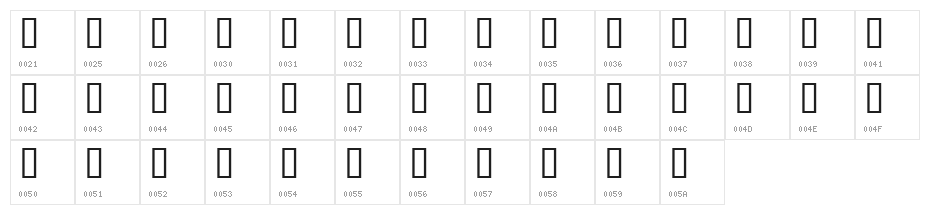 AlphaBaby Character Map