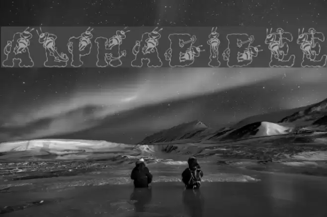 AlphaBizzyBee Schriftart examples