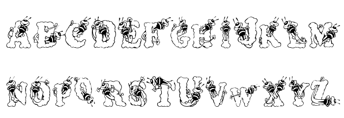 AlphaBizzyBee Font LOWERCASE