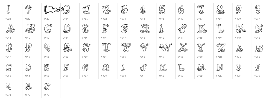 AlphaElfin Character Map