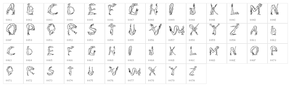 AlphaFitness Character Map