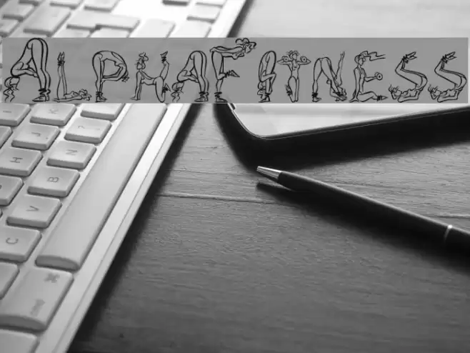 AlphaFitness Schriftart examples