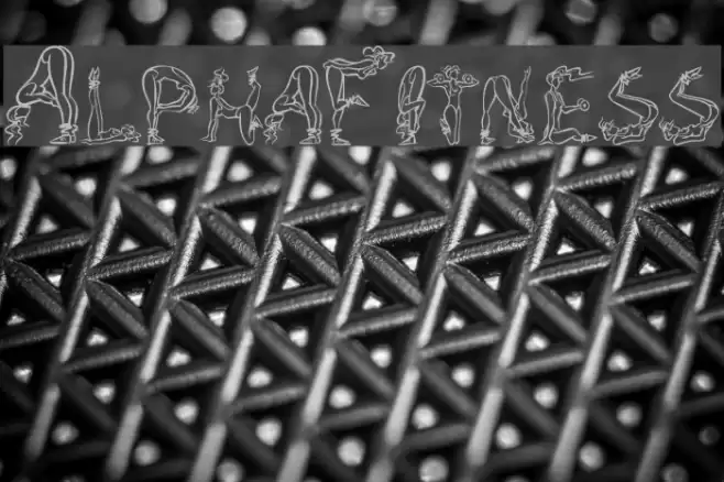 AlphaFitness Schriftart examples