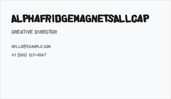 AlphaFridgeMagnetsAllCap Business Card