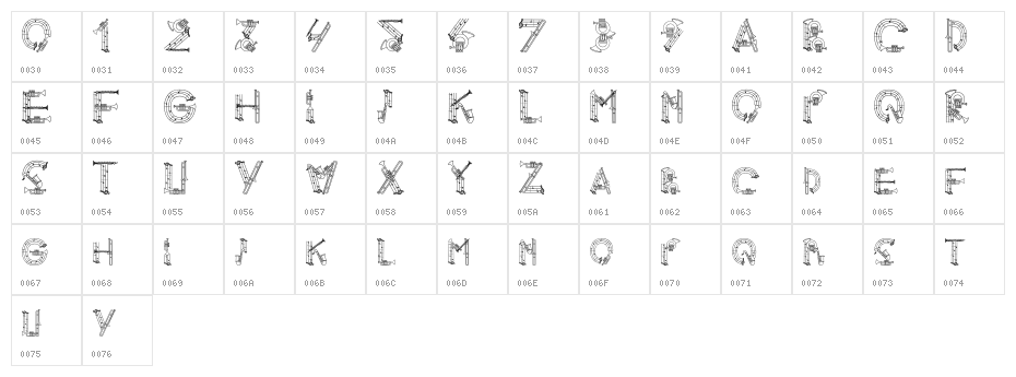 AlphaMusicMan Character Map