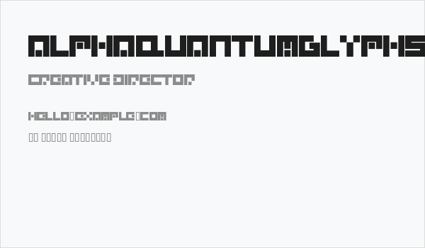 AlphaQuantumGlyphset-Regular Business Card