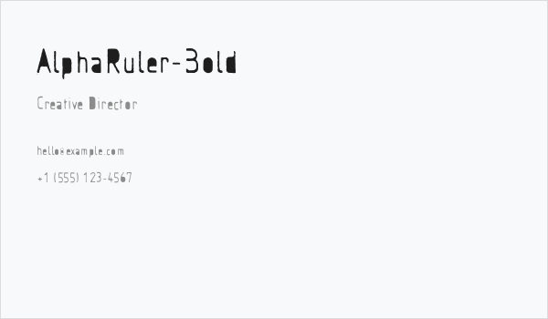 AlphaRuler-Bold Business Card