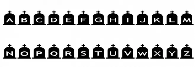AlphaShapes gravestones 3 फ़ॉन्ट लोअरकेस
